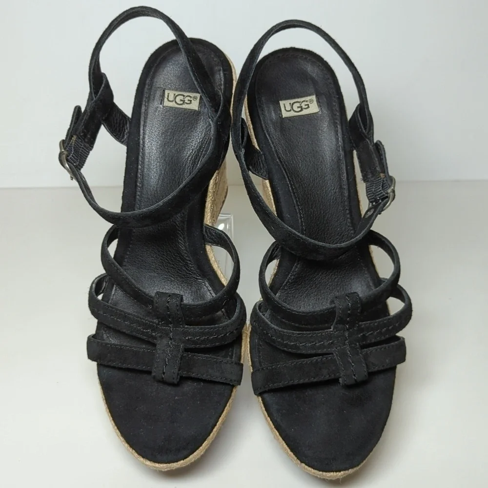 UGG Callia Platform jute/espadrille wedge sandal women's size 9